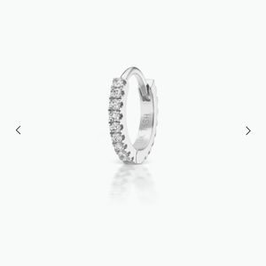 Maria Tash 6.5mm Diamond eternity hoop earring in white gold